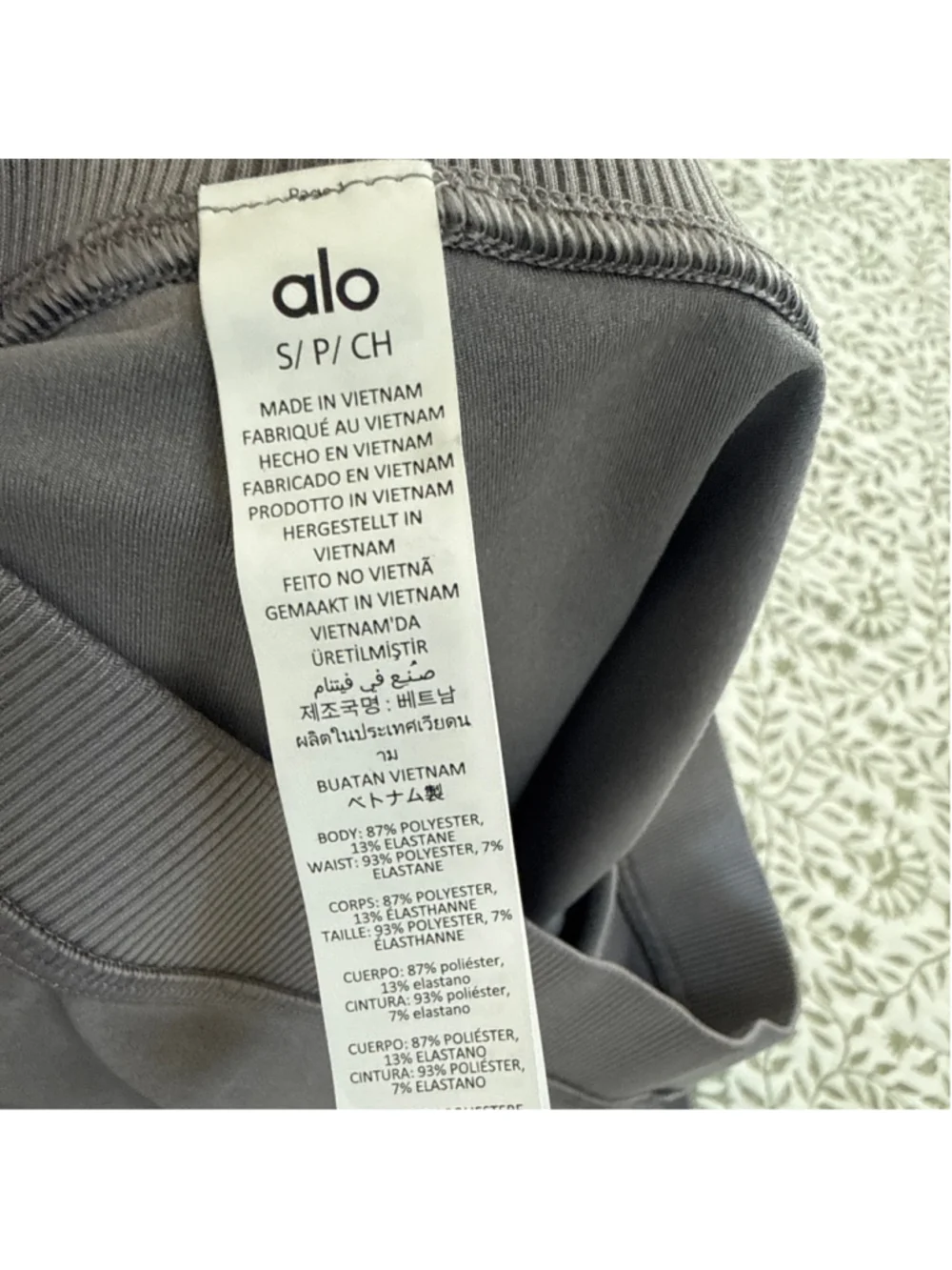 Alo Yoga Washed Alosoft High-Waist Iconic 90's Capri S Grey